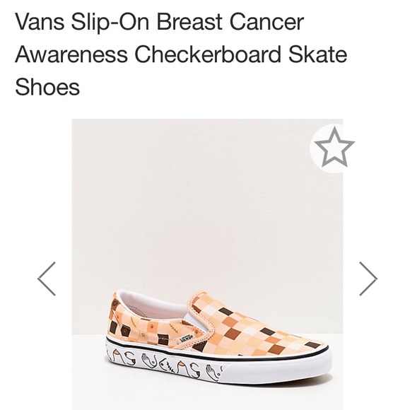 breast cancer slip on vans